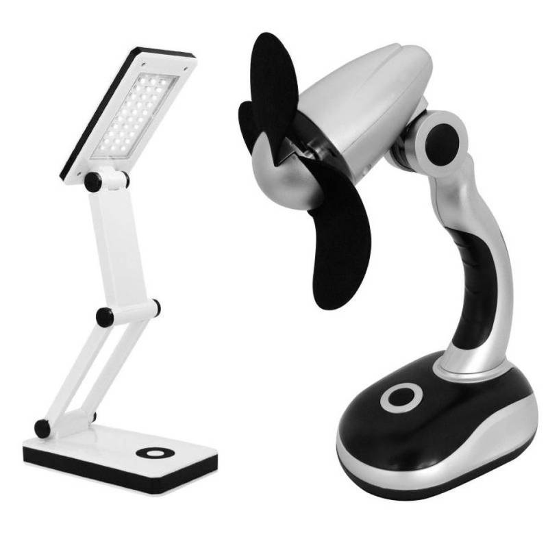 EAXUS LED Tischleuchte LED SMD Tischlampe & Schreibtisch Tischleuchte Ventilator, LED fest integriert, Kaltweiß (6.000 - 7.000 K) von EAXUS