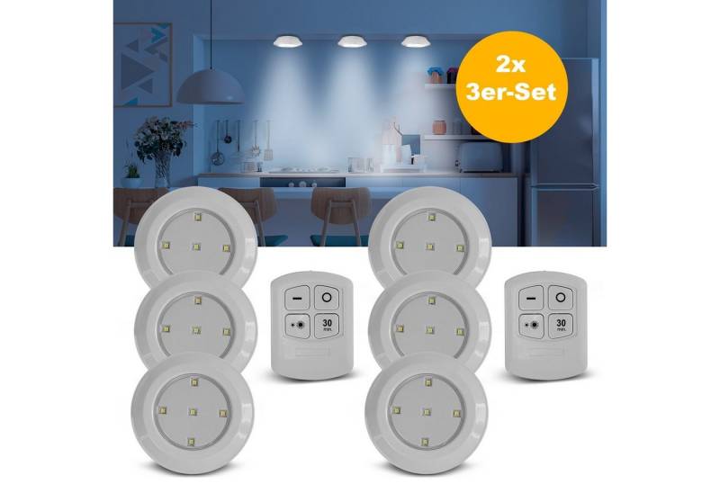 EAXUS LED Unterbauleuchte LED Lampe Batteriebetrieben mit Fernbedienung und Timer, Dimmbar (100%/50% Leuchtkraft), 30 Minuten Timer, LED fest integriert, Neutralweiß, Selbstklebend von EAXUS