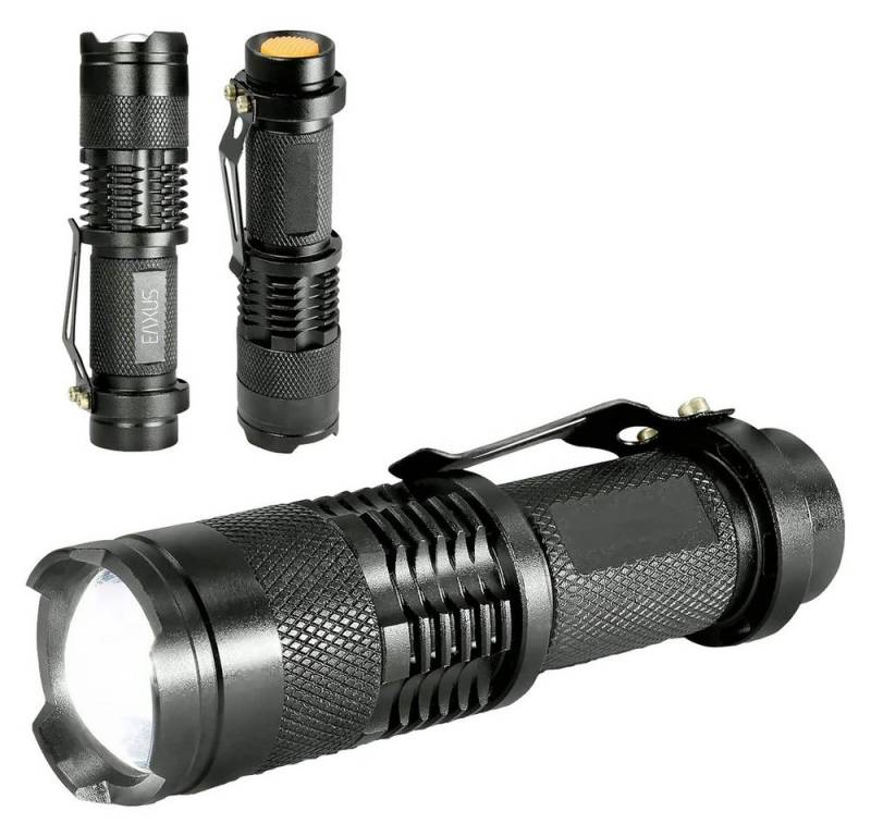 EAXUS Taschenlampe Eaxus Glow-X LED Mini-Taschenlampe mit Gürtelclip batteriebetrieben 30 von EAXUS