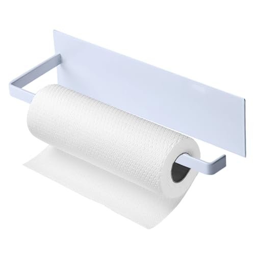Magnetischer Küchenrollenhalter ohne Bohren, Papierrollenhalter Küchen aus Edelstahl für Küchenrolle, Halter Wand Aufbewahrung Organisator Geeignet für Kühlschrank Mikrowelle Metallschrank (Weiß) von EAZHOP