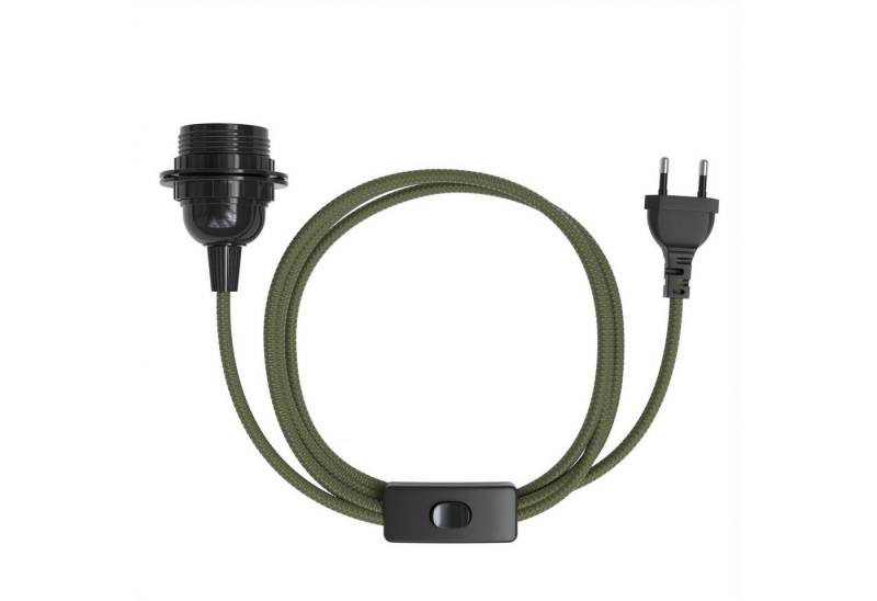 EAZY CASE Lampenfassung 3x E27 Lampensockel 5m Kabel & Schalter DIY Lampen, (1-St), Dekoration Fassung E27 für Lampenschirm DIY Lampe Industial Look Grün von EAZY CASE