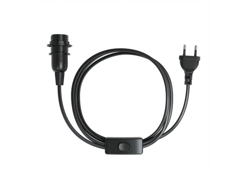 EAZY CASE Lampenfassung E14 Lampensockel mit Schalter und Kabel 3,5m, E14 Fassung Schalter Lampen Kabel Netzstecker Lampenaufhängung Schwarz von EAZY CASE