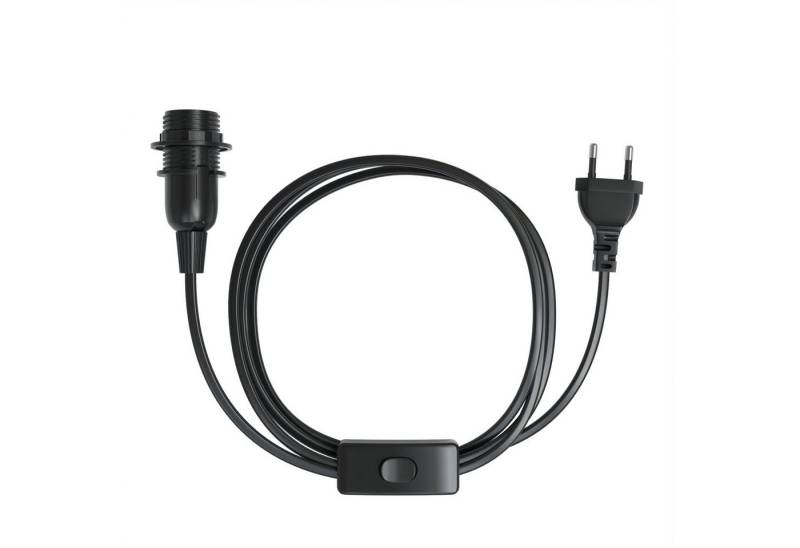 EAZY CASE Lampenfassung E14 Lampensockel mit Schalter und Kabel 5m, E14 Fassung Schalter Lampen Kabel Netzstecker Lampenaufhängung Schwarz von EAZY CASE