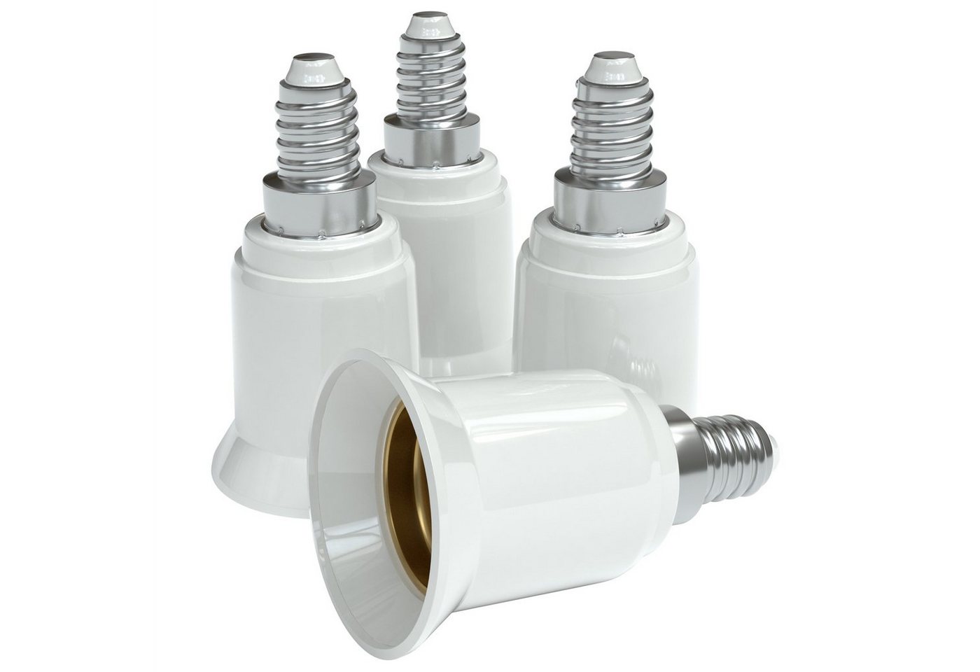 EAZY CASE Lampenfassung Lampensockel Sets E14 auf E27 Adapter Fassung Lampe Stecker Glühbirne, (Spar-Set), Lampenadapter E14 zu E27 Adapter Lampen LED Halogen Energiesparlampen von EAZY CASE