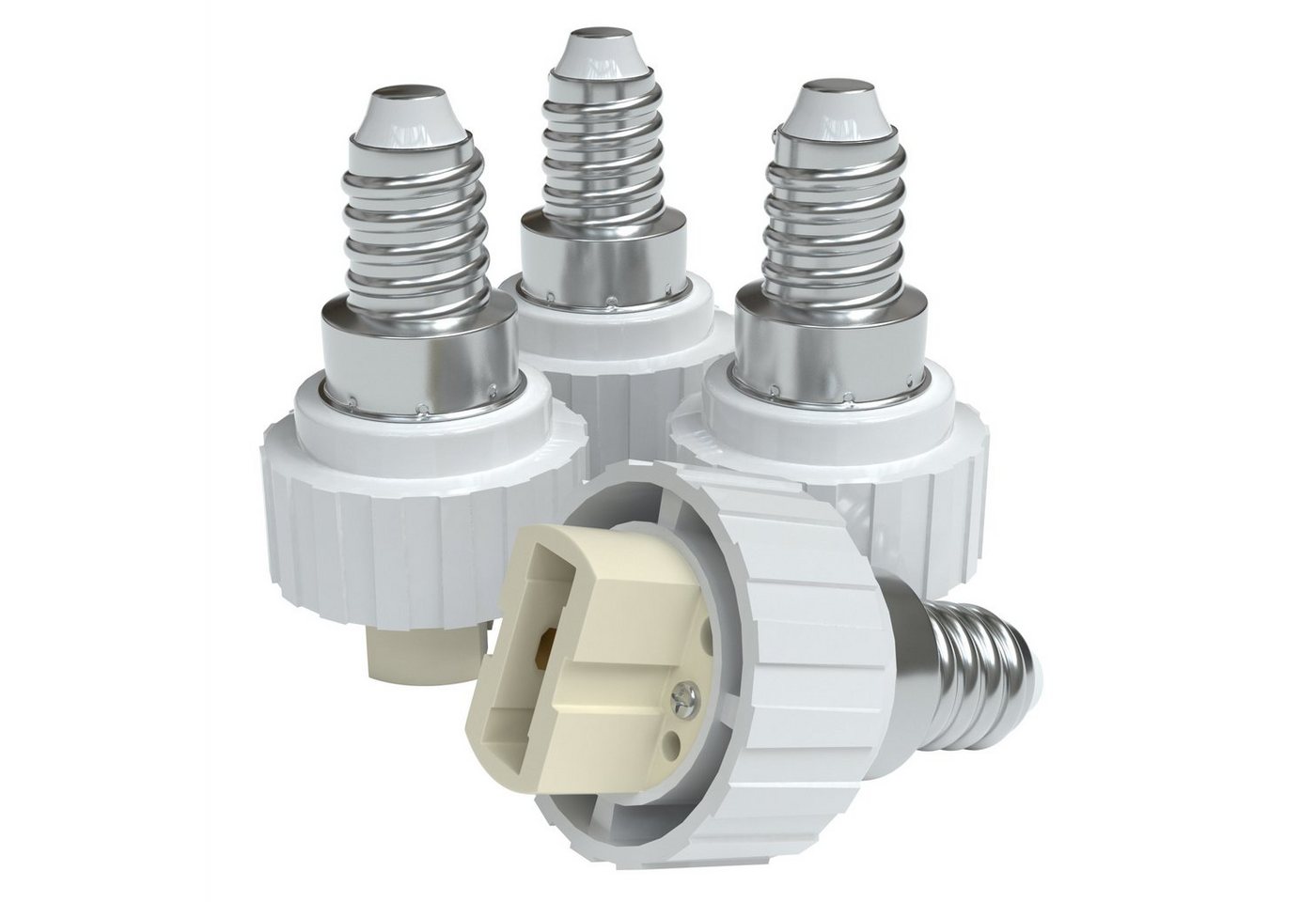 EAZY CASE Lampenfassung Lampensockel Sets E14 auf G9 Adapter Fassung Lampe Stecker Glühbirne, (Spar-Set), Lampenadapter E14 zu G9 Adapter Lampen LED Halogen Energiesparlampen von EAZY CASE