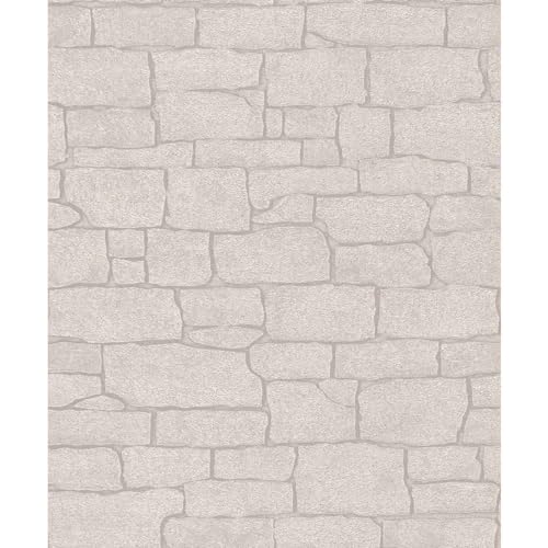 Erismann Tapete | Kollektion Imitations 2 | 10091-02 | Vliestapete | Stein/Beton | 0.53 x 10.05 m | Beige | Wohnzimmer | Flur | Büro | Küche | Wohnräume von EB-Erismann