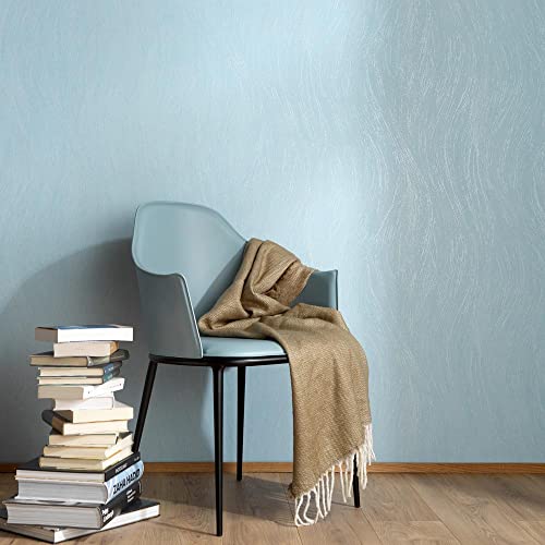 Erismann Vliestapete Blau Silber Metallic Wellenmuster Abstrakt 10317-18 von EB-Erismann