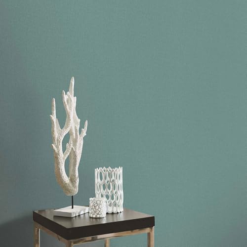 Erismann Vliestapete Elle Leinenoptik Einfarbig Textil Struktur Grün 10444-07 von EB-Erismann