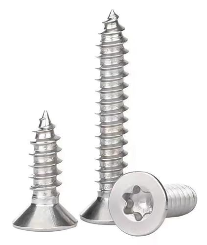 M6×35mm Torx Senkkopf-Holzschrauben 304 Edelstahl selbstschneidende Schrauben für Holz Vollgewinde Holzbearbeitungsbefestigung(25 Stück) von EBAIJQUO