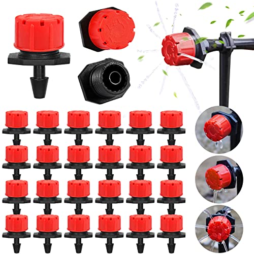 EBANKU 400 Stück Bewässerung Tropfer, 1/4 Inch Bewässerungs Sprinkler Einstellbar, Micro Flow Tropfbewässerung Tropfer Kopf, Garten Bewässerung Micro Drip Bewässerungssystem (Rot) von EBANKU