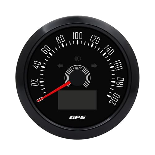 Autodrehzahlmesser, 85 MM GPS Tachometer Mit GPS Antenne 7 Farbe Hintergrundbeleuchtung for Motorrad Marine Boot Auto Lkw Speed ​​Gauge Meter(BN 200kmh) von EBAYTV