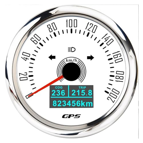 Autodrehzahlmesser, 85 MM GPS Tachometer Mit GPS Antenne 7 Farbe Hintergrundbeleuchtung for Motorrad Marine Boot Auto Lkw Speed ​​Gauge Meter(WS 200kmh) von EBAYTV