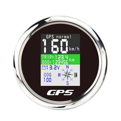 Autodrehzahlmesser, Universal 85mm Neue TFT Bildschirm Digital GPS Tachometer Kilometerzähler Reise COG Voltmeter 9-32V Mit GPS antenne Wasserdicht(BS) von EBAYTV
