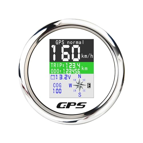 Autodrehzahlmesser, Universal 85mm Neue TFT Bildschirm Digital GPS Tachometer Kilometerzähler Reise COG Voltmeter 9-32V Mit GPS antenne Wasserdicht(WS) von EBAYTV