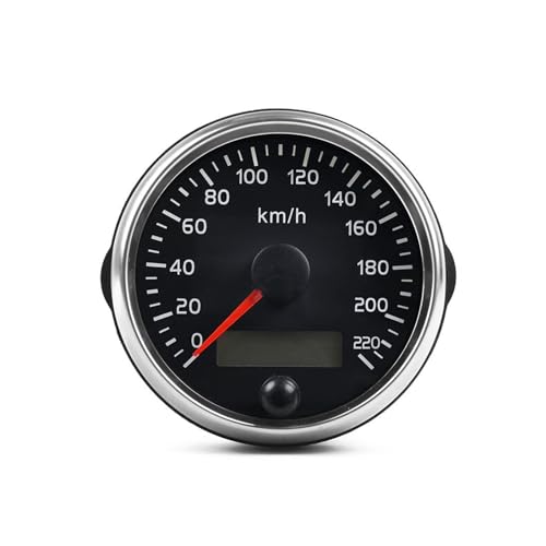 Autodrehzahlmesser, Universal Auto Tachometer 220 km/h 85 MM Lcd-computer-geschwindigkeitsmesser-grüne 2-in-1 Speed ​​Gauge Meter 12 V 24 V Mit LCD for Auto Lkw Boot Motor von EBAYTV