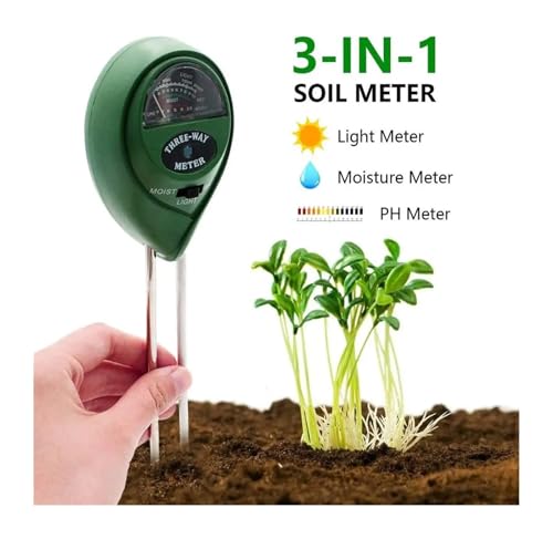 EBAYTV Bodennährstofftester, 3/4 In 1 Boden-PH-Tester PH Licht Feuchtigkeit Säuretester Bodentester Feuchtigkeitsmesser Pflanzenbodentester-Kit for Blumen(3 IN 1 Soil Tester) von EBAYTV