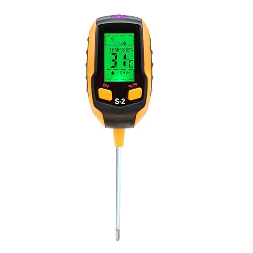 EBAYTV Bodennährstofftester, 5 In 1/4 In 1 Haushalts-Topfbodentester PH-Detektor Säuremessrät Beleuchtungsmessrät Temperatur Hygrometer Feuchtigkeitsmessrät(5 IN 1) von EBAYTV