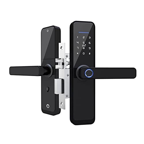 EBAYTV Türschlösser, Fingerabdruck-Türschloss TT Lock APP Elektronisches Schloss Digitales 13,56-MHz-Karten-Tags Hotelschloss Dual Latch(22x195 5050) von EBAYTV