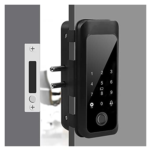 EBAYTV Türschlösser, IP65 Wasserdichtes Outdoor-Fingerabdruck-Türschloss for Glastür Holztür Metalltür Wasserdicht Smart Home Tuya APP-Steuerung(Sliding Wooden Door) von EBAYTV