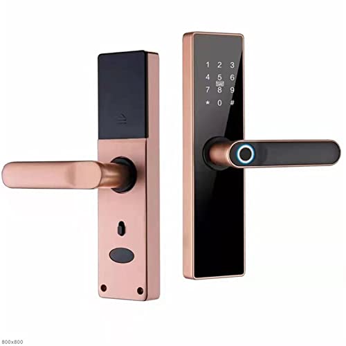 EBAYTV Türschlösser, TT Lock Elektronisches Schloss Intelligentes Türschloss Fingerabdruckschloss Passwort IC-Kartenschlüssel for Smart Home(5085,Red Bronze) von EBAYTV
