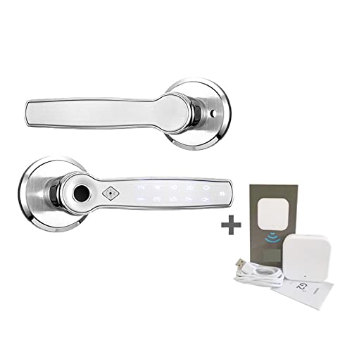 EBAYTV Türschlösser, TTLOCK Smart Door Lock AI Sprachbefehl Fingerabdruck-Unterstützung(Silver PW Gateway) von EBAYTV