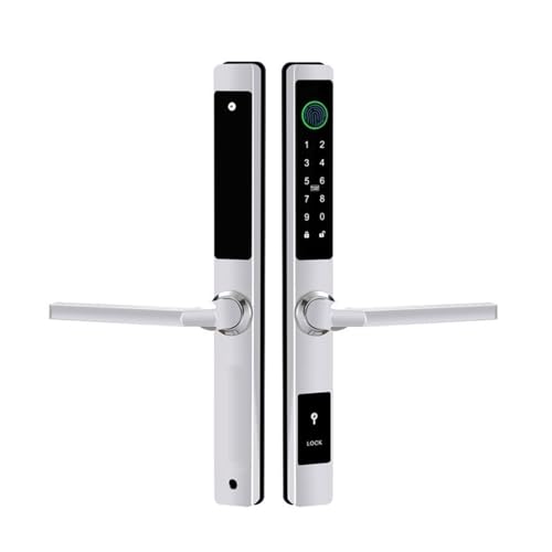 EBAYTV Türschlösser, TTLock APP Wasserdichtes Finrabdruck-Passwort-Kartenschloss For Den Außenbereich, Pull-Push-Schiebetür Mit Einsteckschloss 2585 3085 4085 5085(Silver A 8540) von EBAYTV