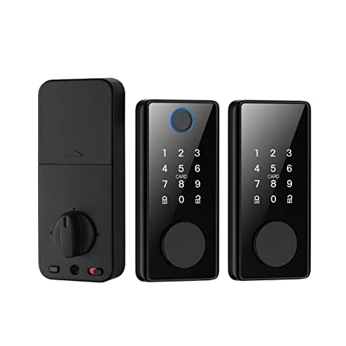 EBAYTV Türschlösser, Tuya Smart Deadbolt Locks Türeinstieg Front Keyless Fingerprint Keypad Digital Lock for Home Apartment(TYPE 1) von EBAYTV