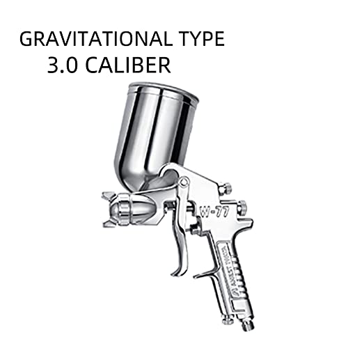 Farbspritzgerät, W-77 Pneumatische Spritzpistole 2.0/2,5/3,0mm Kaliber Düse Auto/Möbel Spritzwerkzeug for Auto DIY Handwerksprojekte/Lacksprayer(Up Pot 3.0) von EBAYTV