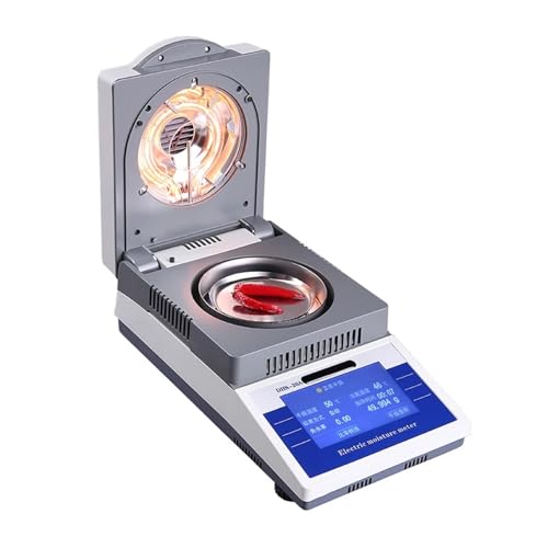 Feuchtigkeitsdetektor, 110 g 0,001 g hochpräziser Touchscreen-Feuchtigkeitsanalysator, Labor-Halogen-Heizungs-Feuchtigkeitsanalysator, Labor-Feuchtigkeitstester von EBAYTV
