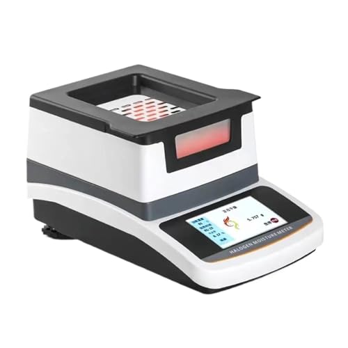 Feuchtigkeitsdetektor, Halogen-Feuchtigkeitsanalysator, automatische Messberichtsergebnisse, kann an einen Drucker angeschlossen werden. Geeignet for Flüssigkeiten, Feststoffe(110G 0.005G) von EBAYTV