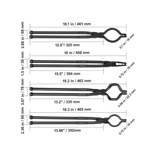 Hydraulikzange, schmiedete Zann Schmiedezann 18''V-Bit Bolzenzann Zann ZV-Bit Zann und Greifzann Schmiedezan aus Kohnstoffstahl(4-Piece Set) von EBAYTV