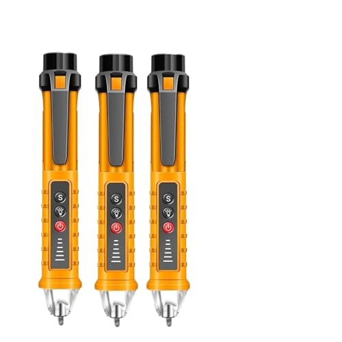 Kondensatortester, 3 Stück VD802 Berührungsloser Spannungsprüferstift - AC 12V-1000V, Stiftform, LED-Anzeige von EBAYTV
