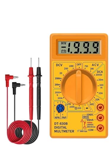 Kondensatortester, DT830B Multimeter mit automatischer Messbereichswahl - Mini-Haushalts-Handmessgerät for die Gerätewartung(DT-830B Yellow) von EBAYTV