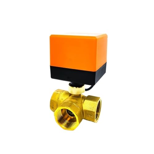 Kugelhahn, 1/2" 1-1/2" 1" 2" Messing Elektrischer Kugelhahn Dreidraht Dreiwege-Klimaanlage Fußbodenheizung Wasserturm Schaltventil 220(DN25,24) von EBAYTV