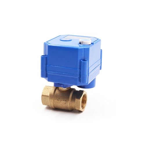 Kugelhahn, 1/2" motorisierter Kugelhahn Messing 2-Wege 2/3 Draht elektrischer Antrieb mit manuellem Schalter AC220 DC24V DC12V ADC9-24V(ADC9-24V_CR01) von EBAYTV