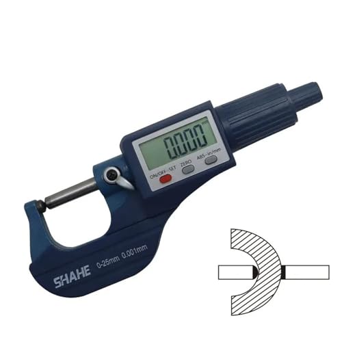 Mikrometer, Shahe Digitaler Rohrmikrometer mit einzelnem runden Kopf 0-25/25-50/50-75/75-100 mm Rohrmikrometer Spezialmikrometerwerkzeuge(0-25.4mm(0.001)) von EBAYTV