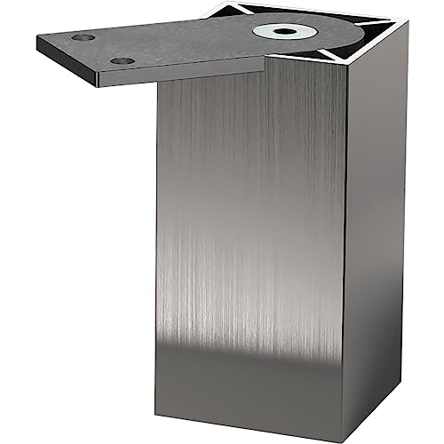 EBB Möbelfuß Capri 50x50mm, Höhe 100mm - Sockelfuß 10mm Höhenverstellbar, Aluminium Edelstahl Effekt EBB Möbelfuß Capri 50x50mm, Höhe 100mm - Sockelfuß 10mm Höhenverstellbar, Aluminium Edelstahl Effekt von EBB
