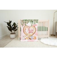 Floral Woodland Name Decke - Waldtier Kinderzimmer Baby Mädchen Waldtiere Meilenstein von EBCGiftShop