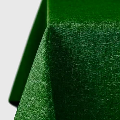 Tischdecke | Dunkelgrün - Eckig - 130x260cm | Gartentischdecke | Outdoor-Decke | Lotus-Effekt | Leinen-Optik | Schmutzabweisend von EBD