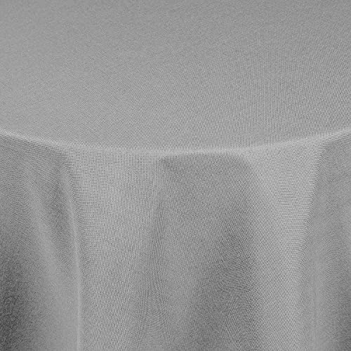 Tischdecke | Hellgrau - Rund - 220cm | Gartentischdecke | Outdoor-Decke | Lotus-Effekt | Leinen-Optik | Schmutzabweisend von EBD
