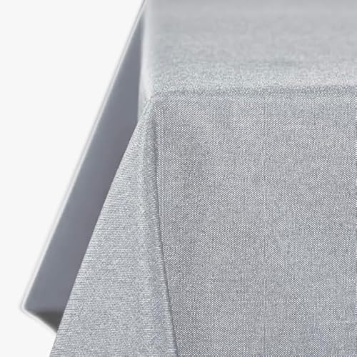 Tischdecke | Hellgrau - Eckig - 110x220cm | Gartentischdecke | Outdoor-Decke | Lotus-Effekt | Leinen-Optik | Schmutzabweisend von EBD