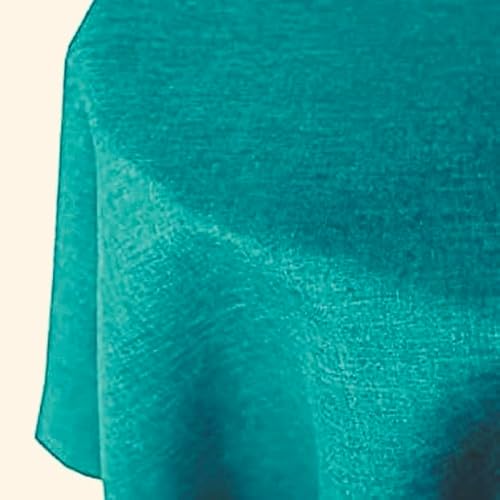 Tischdecke | Petrol/Türkis - Rund - 140cm | Gartentischdecke | Outdoor-Decke | Lotus-Effekt | Leinen-Optik | Schmutzabweisend von EBD