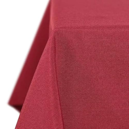 Tischdecke | Rot - Eckig - 160x260cm | Gartentischdecke | Outdoor-Decke | Lotus-Effekt | Leinen-Optik | Schmutzabweisend von EBD