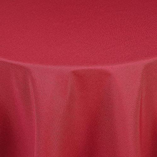Tischdecke | Rot - Rund - 220cm | Gartentischdecke | Outdoor-Decke | Lotus-Effekt | Leinen-Optik | Schmutzabweisend | Farbe, Form und Größe wählbar von EBD