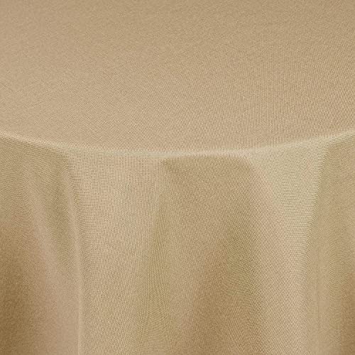 Tischdecke | Sand/Beige - Rund - 220cm | Gartentischdecke | Outdoor-Decke | Lotus-Effekt | Leinen-Optik | Schmutzabweisend | Farbe, Form und Größe wählbar von EBD