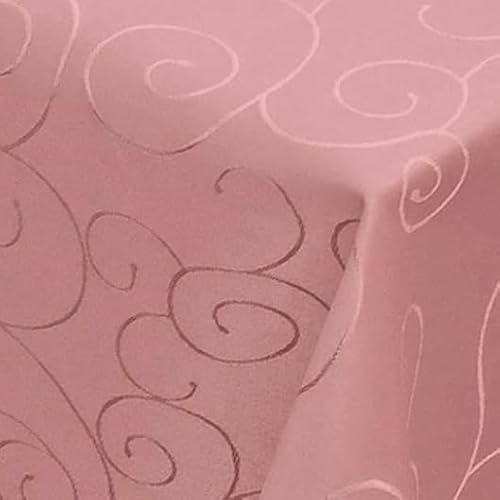 Tischdecke | Tafeldecke | Rosa/Altrosa - Eckig -110x180cm | Tischtuch | Ornamenten-Muster | Damast | Seidenglanz | Pflegeleicht | Schmutzabweisend von EBD