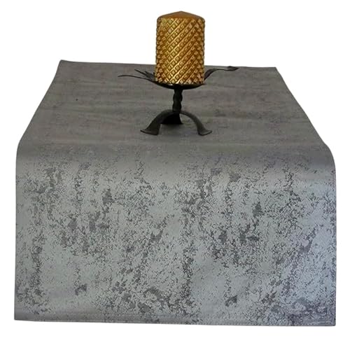 Tischläufer | Grau/Anthrazit - Eckig - 33x160 cm | Tischband | Mitteldecke | mit Marmor-Muster, meliert | beidseitig nutzbar | wasserabweisend | mit Fleckenschutz von EBD