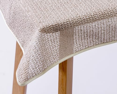 Weichschaum-Tischdecke mit Saum | Beige - Rund - 140cm | Schaumdecke | Klassik-Outdoor-Decke | Garten/Terrasse/Balkon | wetterfest | rutschfest von EBD