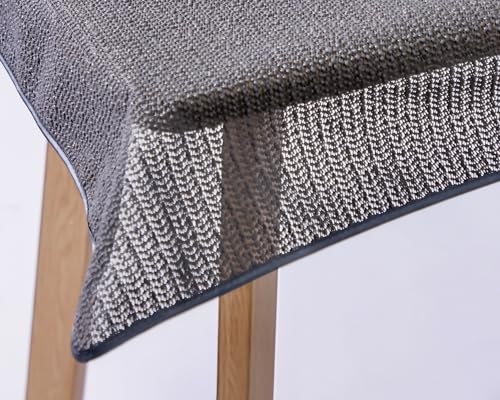 Weichschaum-Tischdecke mit Saum | Grau/Anthrazit - Oval - 160x220cm | Schaumdecke | Klassik-Outdoor-Decke | Garten/Terrasse/Balkon | wetterfest | rutschfest von EBD