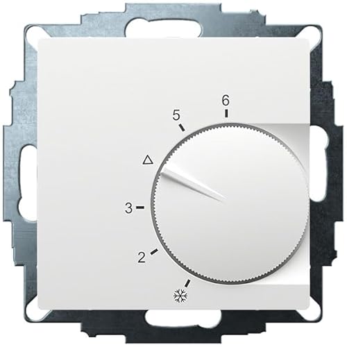 Eberle UP-Raumregler UTE 1032 (RAL 9016 matt, Maße 55x55 mm, Temperatureinstellung 5-30 C, AC 24V, 1 Wechsler, 10A/5A bei DC 24 V Schaltleistung 30 W) 191873224202 von EBERLE